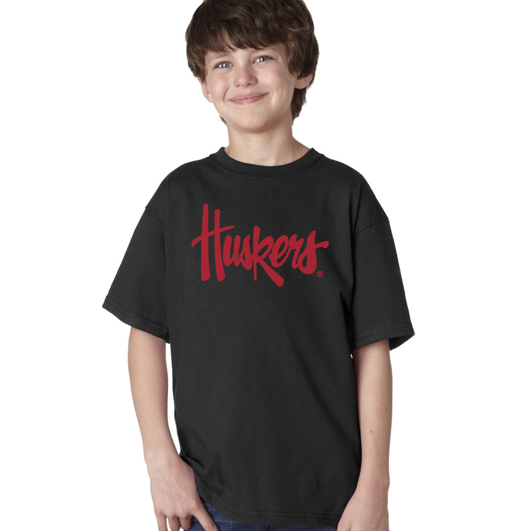 Nebraska Legacy Script "Huskers" Youth Boys Tee Shirt