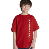 Vertical "NEBRASKA" Youth Boys Tee Shirt