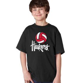 Nebraska Husker Youth Boys Tee Shirt - Volleyball Legacy Script Huskers