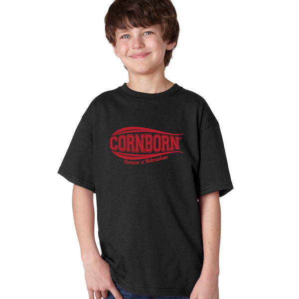 Nebraska Youth Boys Tee Shirt - CORNBORN - Forever a Nebraskan