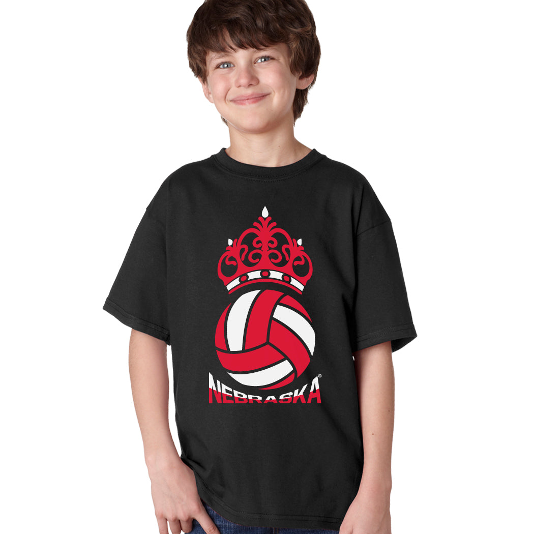 Nebraska Huskers Boys Tee Shirt - Nebraska Huskers Volleyball Crown