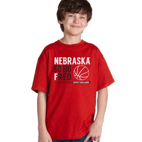 Nebraska Huskers Boys Tee Shirt - Nebraska Basketball - GO BIG FRED