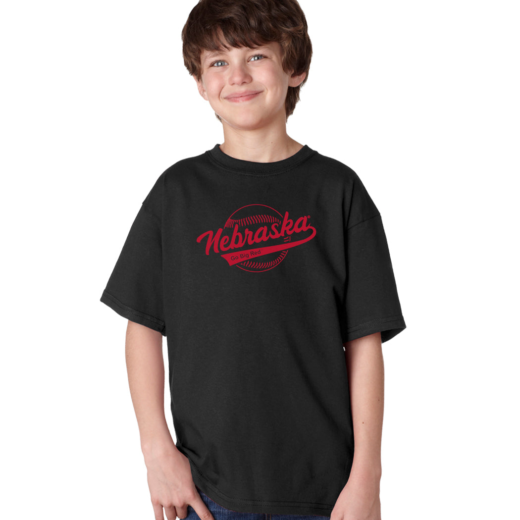 Nebraska Huskers Boys Tee Shirt - Script Nebraska Baseball