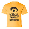 Iowa Youth Boys Tee Shirt - Iowa Hawkeye State Outline