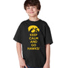 Iowa Boys Tee Shirt - Keep Calm and Go Hawks