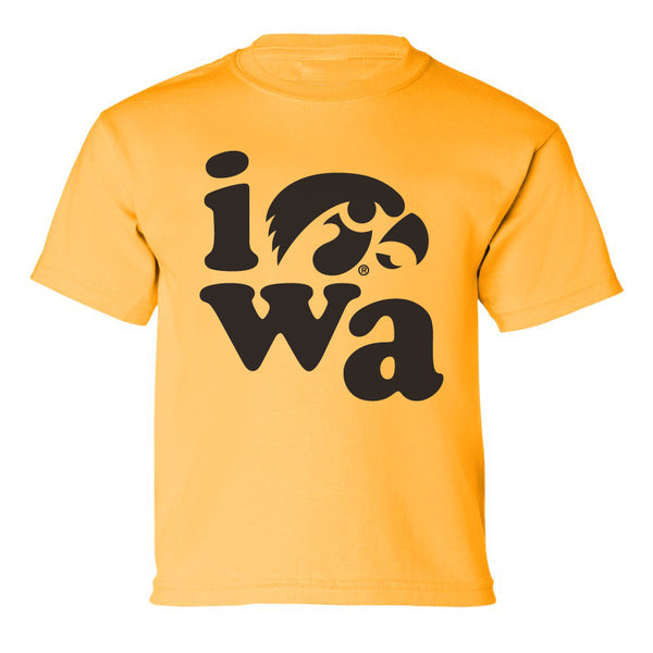 Iowa Hawkeyes Boys Tee Shirt - Iowa Stacked