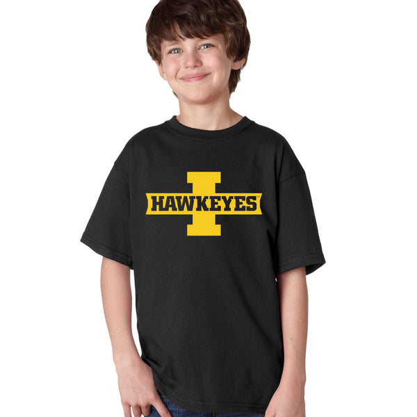Iowa Hawkeyes Boys Tee Shirt - Block I with HAWKEYES