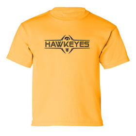 Iowa Hawkeyes Boys Tee Shirt - Striped Hawkeyes Football Laces