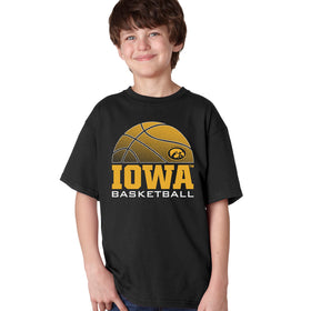 Iowa Hawkeyes Boys Tee Shirt - Iowa Basketball Oval Tigerhawk