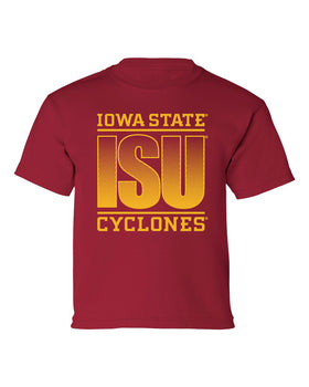 Iowa State Cyclones Boys Tee Shirt - ISU Fade Gold on Cardinal
