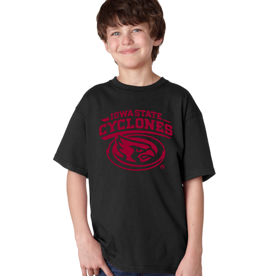 Iowa State Cyclones Boys Tee Shirt - Cy The ISU Cyclones Mascot Swirl