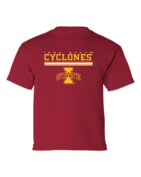 Iowa State Cyclones Boys Tee Shirt - I-State Logo with Horizontal Stripe