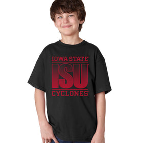 Iowa State Cyclones Boys Tee Shirt - ISU Fade Red on Black