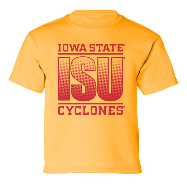 Iowa State Cyclones Boys Tee Shirt - ISU Fade Red on Gold