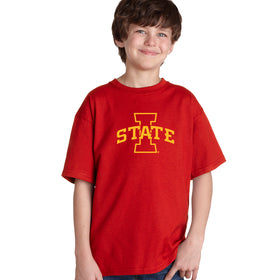 Iowa State Cyclones Boys Tee Shirt - I-State Primary Logo Gold Ink