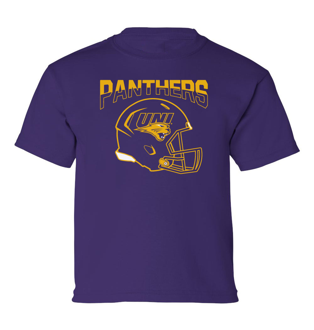 Northern Iowa Panthers Boys Tee Shirt - UNI Panthers Football Helmet