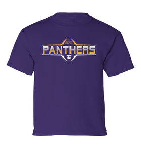 Northern Iowa Panthers Boys Tee Shirt - Striped UNI Panthers Football Laces