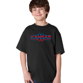 Kansas Jayhawks Boys Tee Shirt - Kansas Football Laces