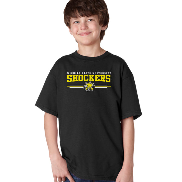 Wichita State Shockers Boys Tee Shirt - Wichita State Shockers 3 Stripe