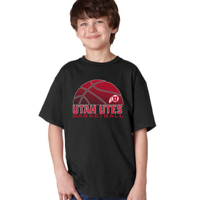 Utah Utes Boys Tee Shirt - Utah Utes Basketball with Logo