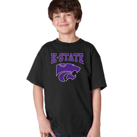 K-State Wildcats Boys Tee Shirt - K-State Powercat with Outline