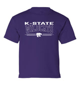 K-State Wildcats Boys Tee Shirt - Wildcats with 3-Stripe Powercat