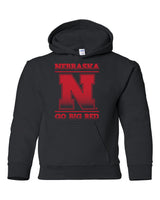 Nebraska Cornhuskers "Nebraska N GO BIG RED" Youth Hooded Sweatshirt
