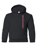 Nebraska Cornhuskers Vertical "NEBRASKA" Youth Hooded Sweatshirt-Black-XL