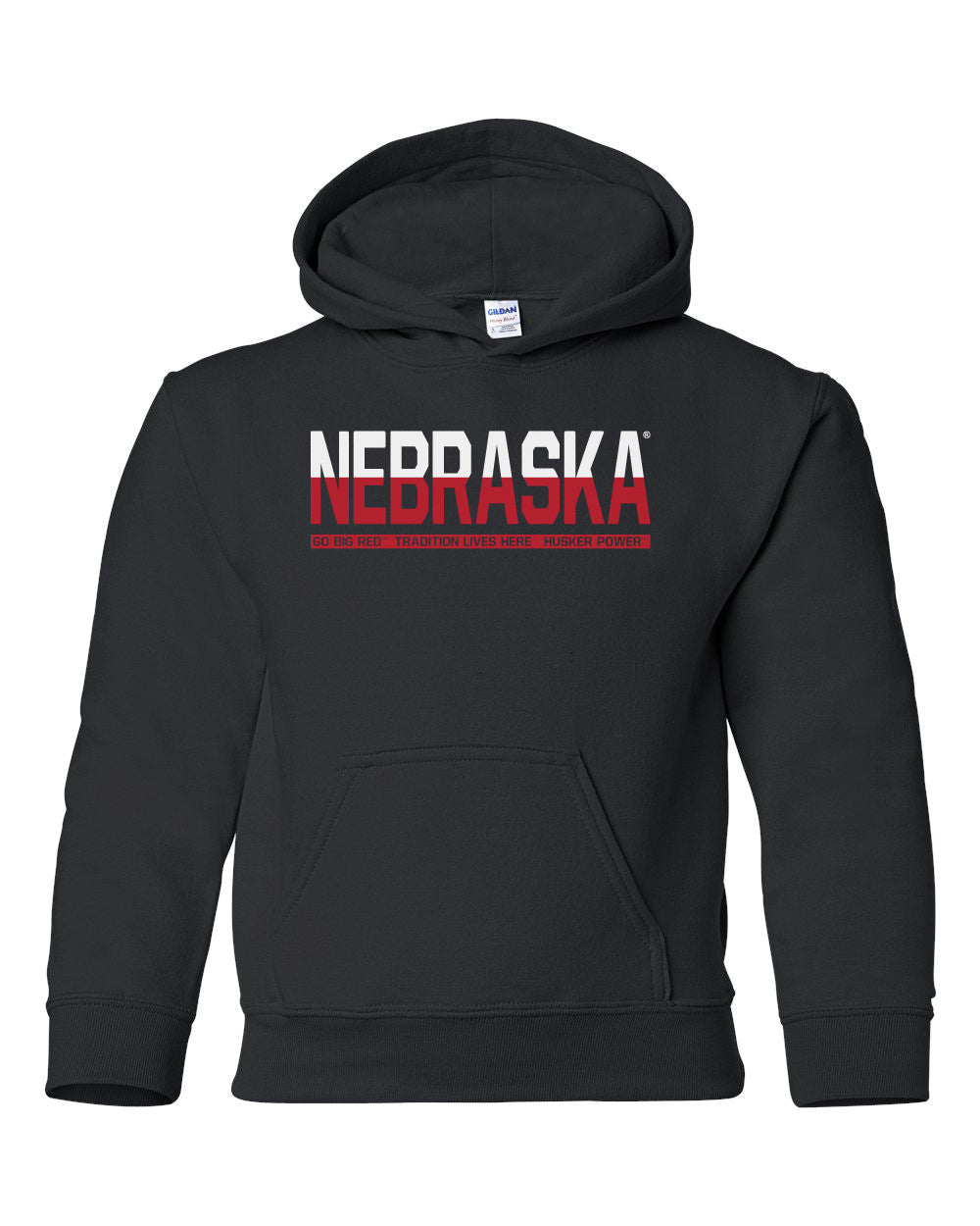 Nebraska Cornhuskers ½ & ½ "NEBRASKA" Youth Hooded Sweatshirt