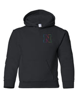 Nebraska Rainbow Outline N Youth Hooded Sweatshirt