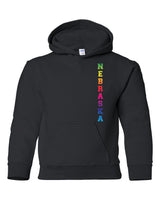 Rainbow "NEBRASKA" Huskers Youth Hooded Sweatshirt