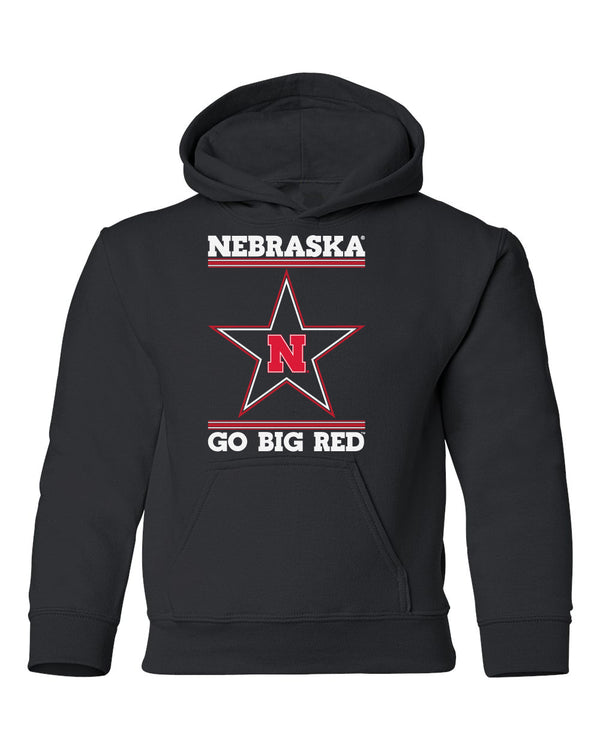 Nebraska Husker Sweatshirt Youth Hooded - Star N GO BIG RED