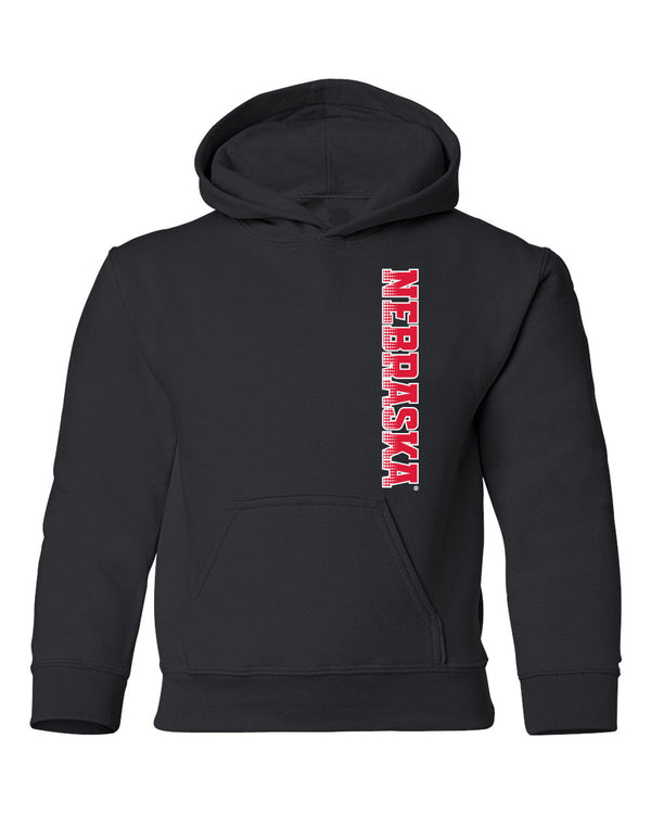 Nebraska Huskers Youth Hooded Sweatshirt - Vertical Nebraska Red & White Fade