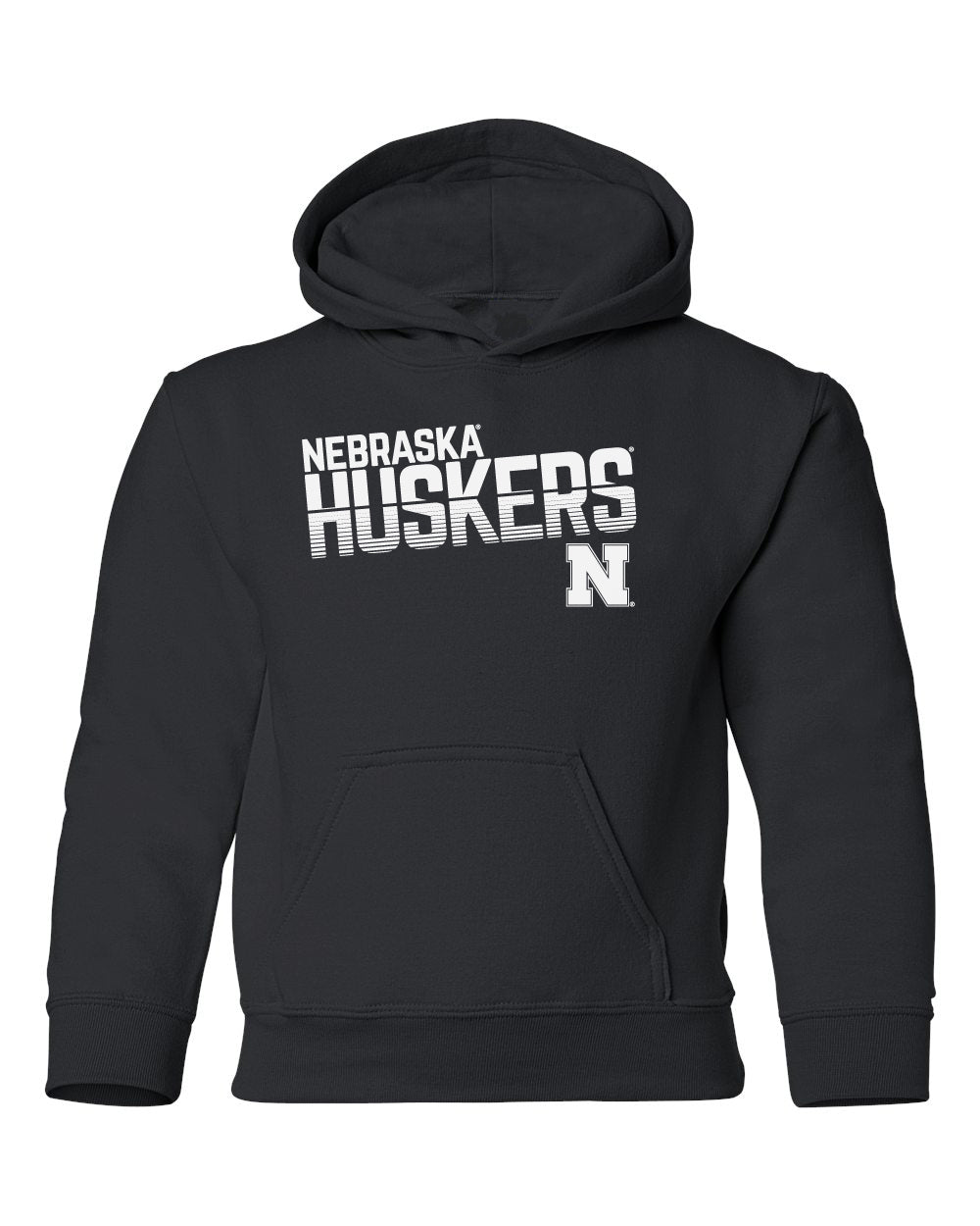 Nebraska Huskers Youth Hooded Sweatshirt - Huskers Stripe Fade