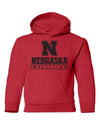 Nebraska Huskers Youth Hooded Sweatshirt - Nebraska Wrestling Black Ink