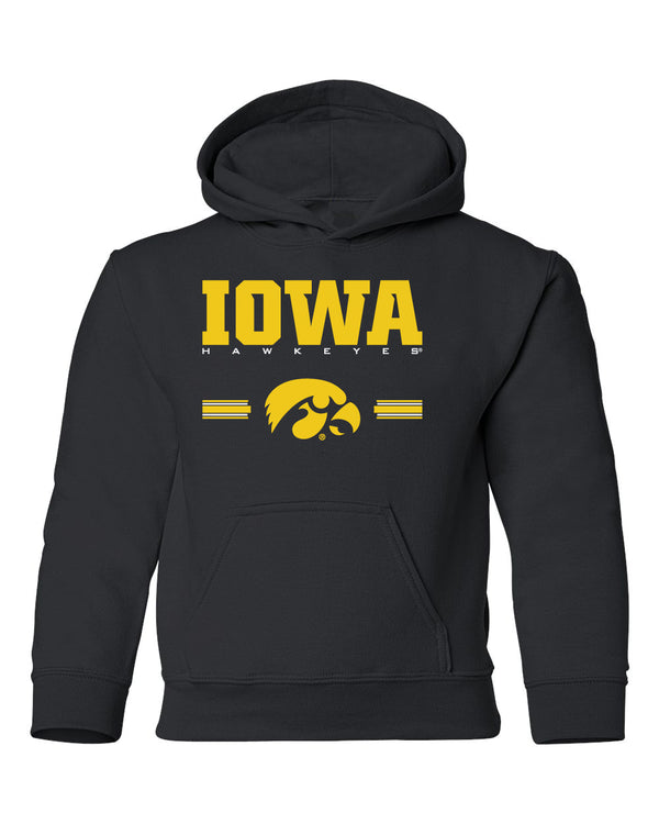 Iowa Hawkeyes Youth Hooded Sweatshirt - IOWA Hawkeyes Horizontal Stripe