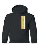 Iowa Hawkeyes Youth Hooded Sweatshirt - Vertical Stripe with HAWKEYES