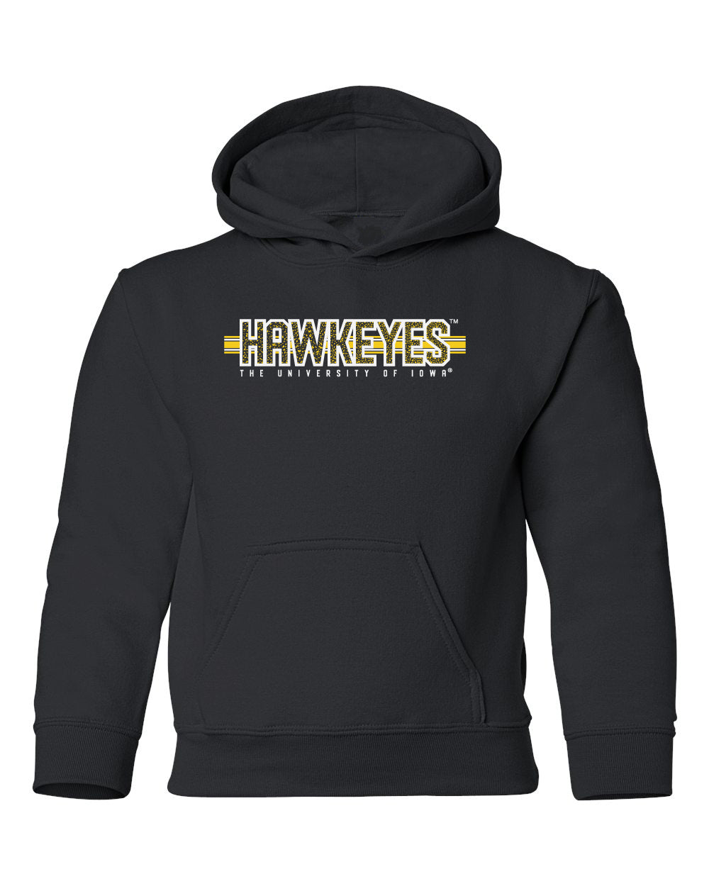 Iowa Hawkeyes Youth Hooded Sweatshirt - Hawkeyes Horizontal Stripe
