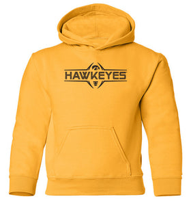 Iowa Hawkeyes Youth Hooded Sweatshirt - Striped Hawkeyes Football Laces