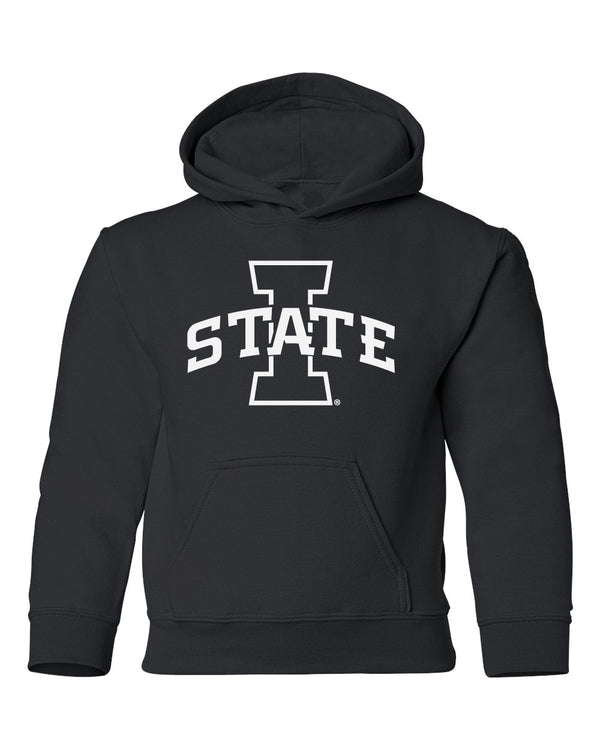 Iowa State Cyclones Youth Hooded Sweatshirt - I-State Primary Logo Blackout