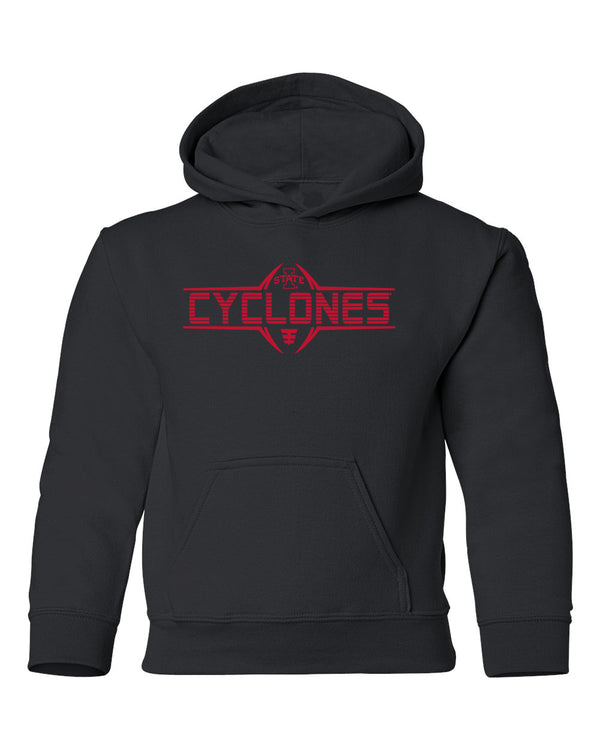Iowa State Cyclones Youth Hooded Sweatshirt - Striped CYCLONES Football Laces