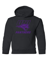 Northern Iowa Panthers Youth Hooded Sweatshirt - Purple UNI Panthers Logo on Black