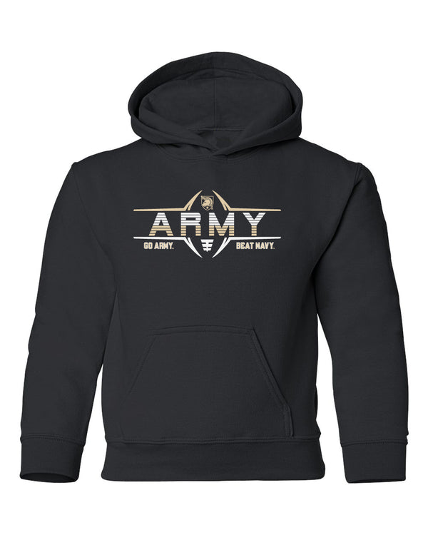 Army Black Knights Youth Hooded Sweatshirt - Army Football Laces