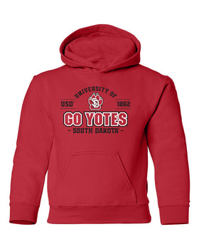 South Dakota Coyotes Youth Hooded Sweatshirt - USD 1862 GO YOTES