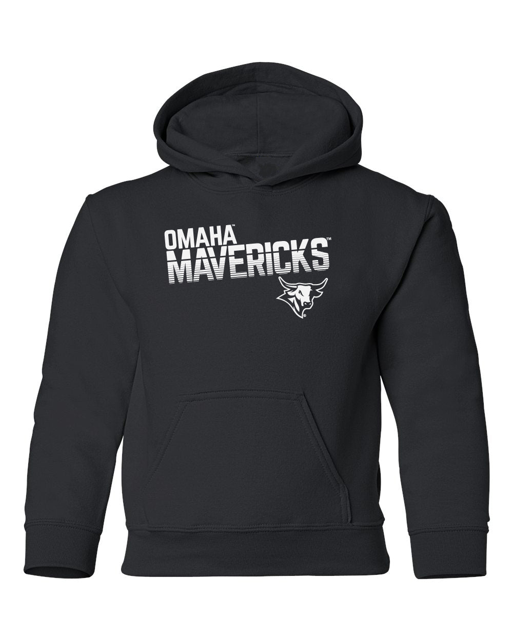 Omaha Mavericks Youth Hooded Sweatshirt - Mavericks Stripe Fade
