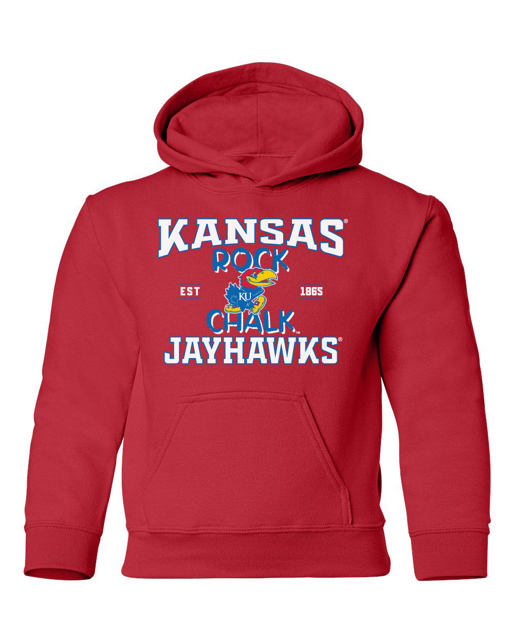 Kansas Jayhawks Youth Hooded Sweatshirt - Rock Chalk Jayhawks