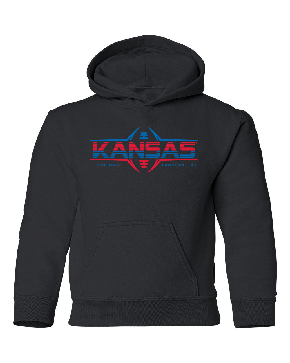 Kansas Jayhawks Youth Hooded Sweatshirt - Kansas Football Laces