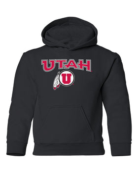 Utah Utes Youth Hooded Sweatshirt - Circle & Feather Logo