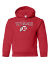 Utah Utes Youth Hooded Sweatshirt - Circle & Feather Logo