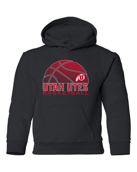 Utah Utes Youth Hooded Sweatshirt - Utah Utes Basketball with Logo